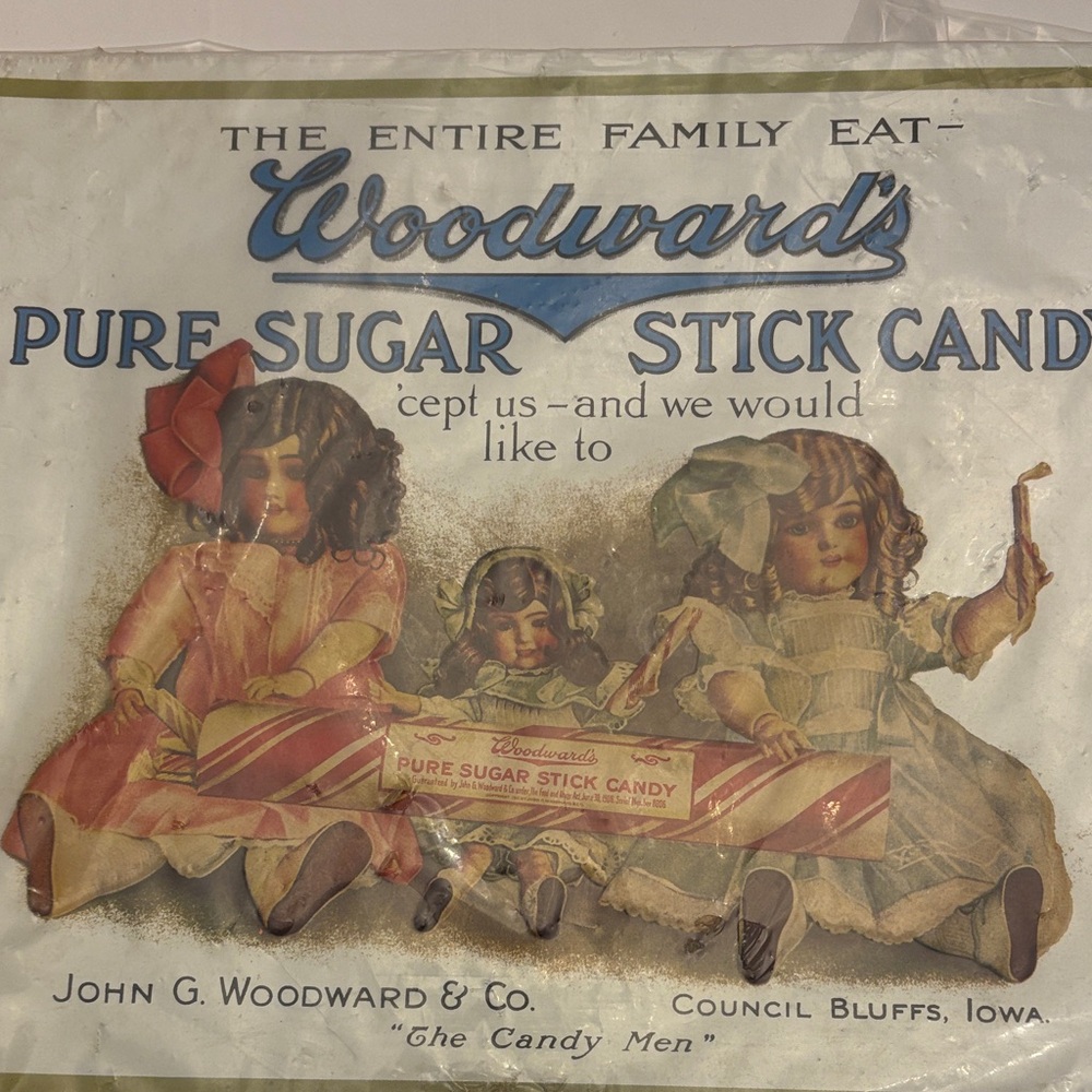 Woodward's Pure Sugar Stick Candy Wrapper - Vintage Charm metal sign